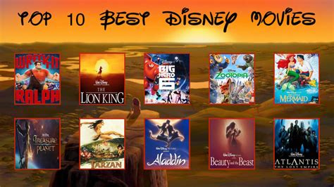 Sgps Top 10 Best Disney Movies By Otakunintendonerd On Deviantart
