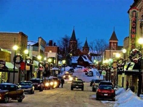 A Small Town Downtown Ironwood Michigan During Winter Puremichigan