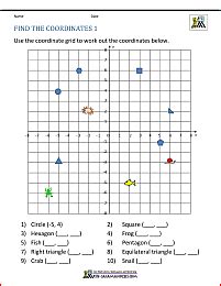 Points on the cartesian plane. Coordinate Plane Worksheets - 4 quadrants