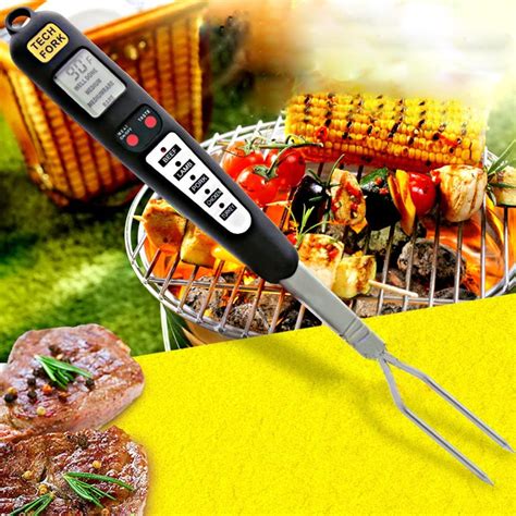 Homebetty Instant Read Digital Bbq Meat Thermometer Fork