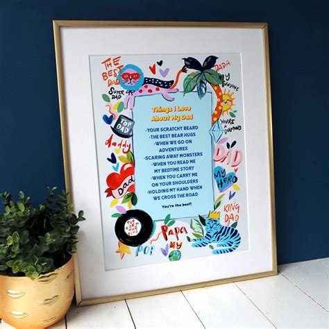 Personalised Things I Love About My Dad Print By Eleanor Bowmer