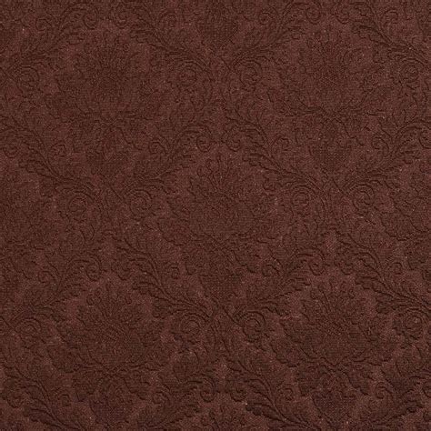 E502 Brown Floral Jacquard Woven Upholstery Grade Fabric By The Yard