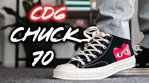 Cdg Play X Converse Chuck 70 Blackwhitered Review And On Feet Youtube