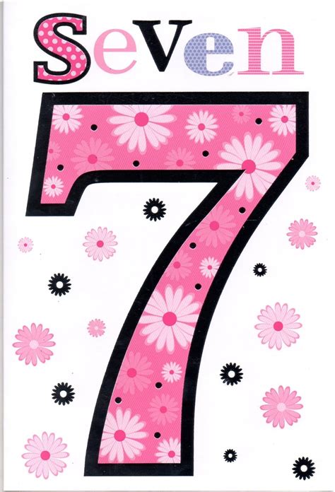 Childrens 7th Birthday Card For Seven 7 Year Old Girl Free Post