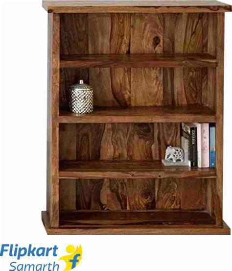 Dokri Sheesham Wood Wall Book Shelf For Living Room Honey Finish