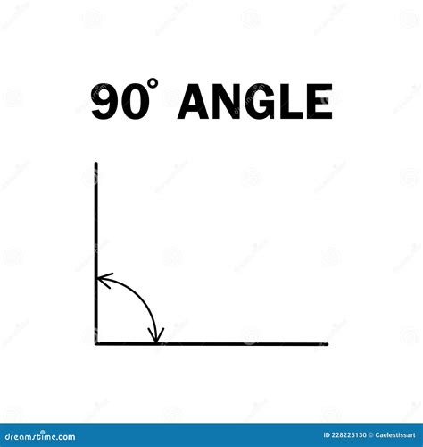 90 Degree Right Angle Geometric Mathematical Ninety Angle With Arrow