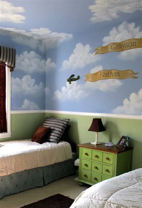 Materials used to paint a cloudy accent wall. Faux Clouds for Children's Bedrooms | CozyHouze.com