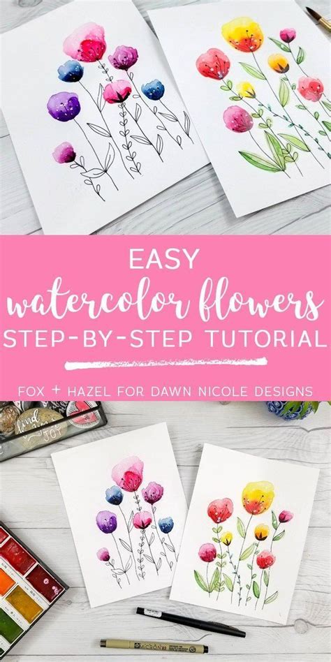 Easy Watercolor Flowers Step By Step Tutorial Wasserfarben Malen