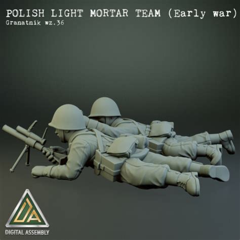 Polish Light Mortar Team Early War Wargaming3d