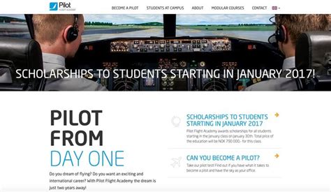 The Landing Page For Pilot From Day One Which Features Two Pilots In