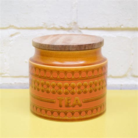 Vintage Hornsea Tea Jar Saffron Pattern Canister Etsy Tea Jar Jar