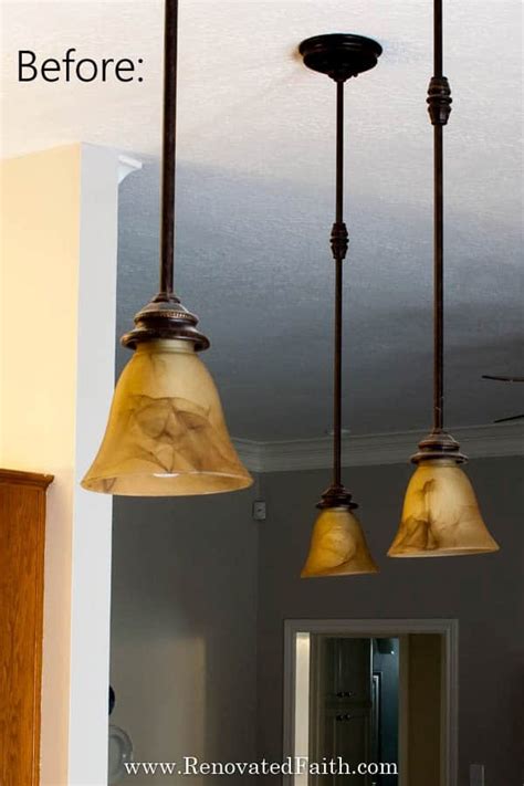 How To Change Pendant Shades Installing New Pendant Lighting In Our