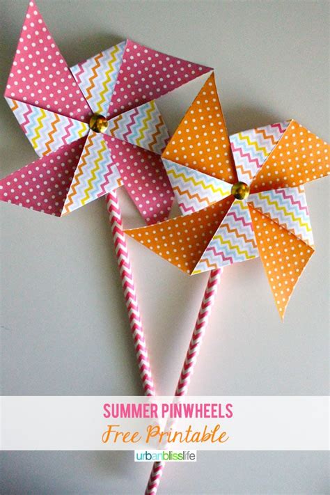 Make It Monday Summer Pinwheels Printable Urban Bliss Life