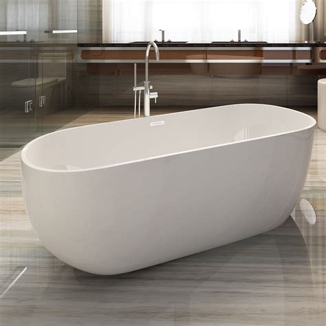 Oval Plastic Whirlpool Freestanding Acrylic Bathtub With Cupc Brass Drain Spa Bath Tub Jacuzzi