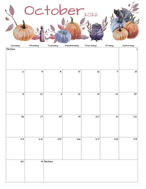 October Calendar October 2022 Printable Calendar Halloween Etsy Norway