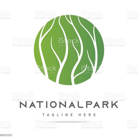 Ikon Taman Abstrak Logo Taman Nasional Tanda Hutan Sifat Simbol