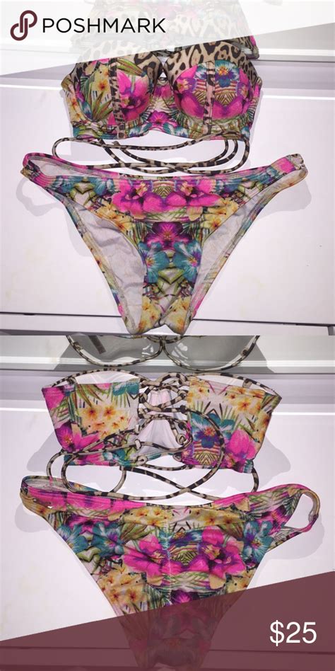 Victorias Secret Floralleopard Print Bikini 👙 Leopard Print Bikini