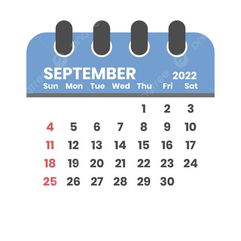 2023 Monthly Calendar Vector Art Png Monthly Calendar 2022 September