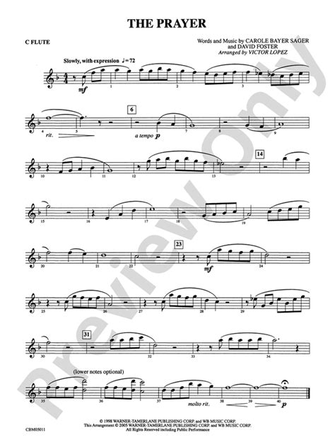 The Prayer Flute Flute Part Digital Sheet Music Download