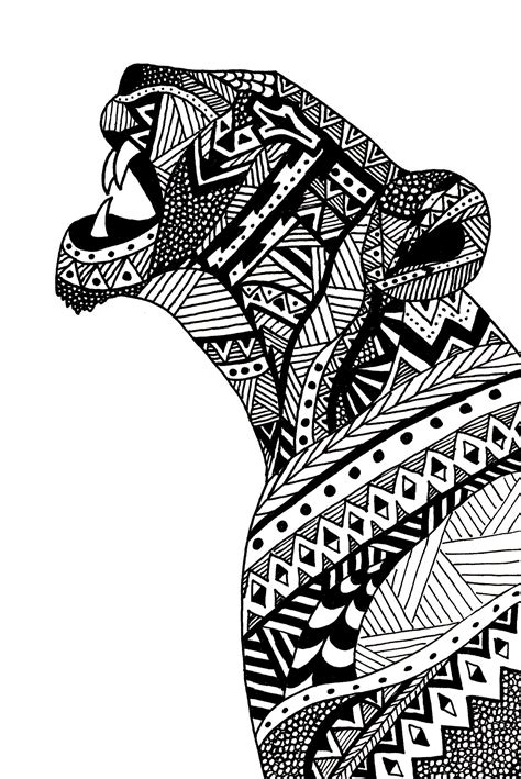 Agathe Altwegg Lioness Illustration Zentangle Art Mandala Design