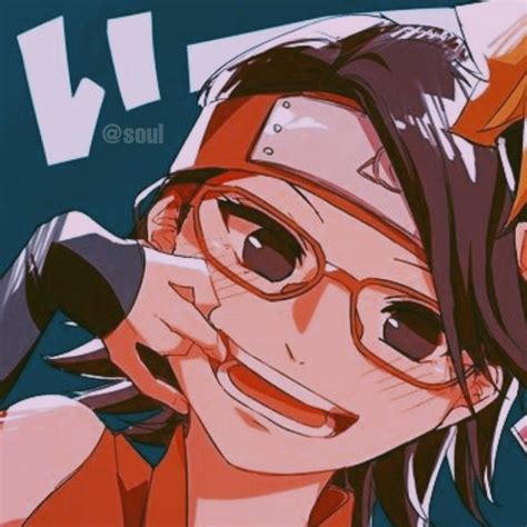 Boruto Uzumaki And Sarada Uchiha Matching Icons In 2023 Ilustrasi