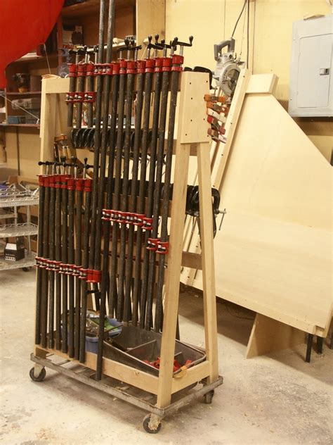 This parallel clamp rack has a space saving feature that lets you store more clamps in less wall space. Clamp Rack