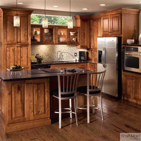 This Rustic Birch Cabinetry With A Praline Finish Adds A