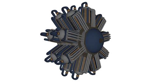 18 Cylinder Radial Engine High Poly 3d Warehouse