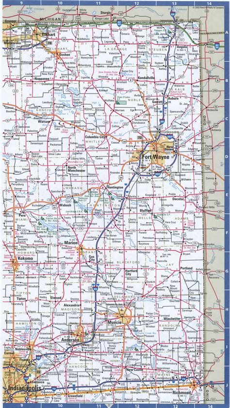 Indiana Northern Roads Mapmap Of North Indiana Cities And