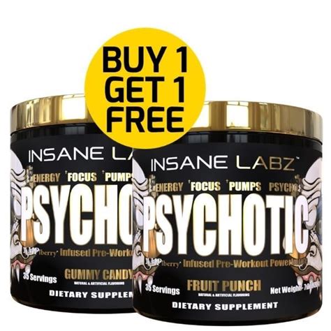 Insane Labz Psychotic Gold Potent Pre Workout Buy 1 Get 1