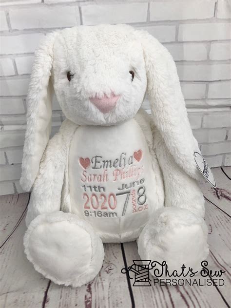 Personalised Embroidered Bunny Rabbit Teddy Bear Soft Toy New Etsy