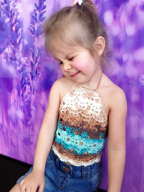 Crochet Top Beach Clothing For Kids Colorful Boho Chic Open Etsy