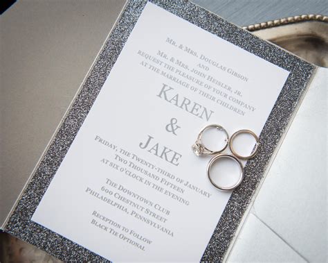 Sparkly Silver Wedding Invitations