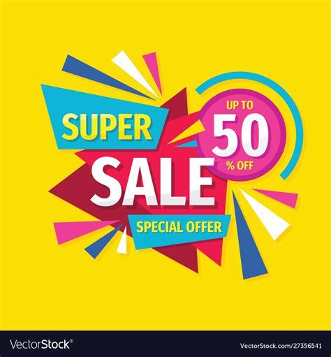 Super Sale Concept Promotion Banner Abstract Vector Image
