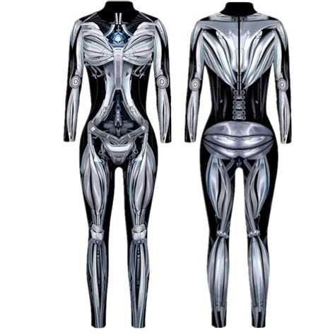 Halloween Sci Fi 3d Skin Suit Zentai Cyberpunk Alien Robot Android Best T Shoppers