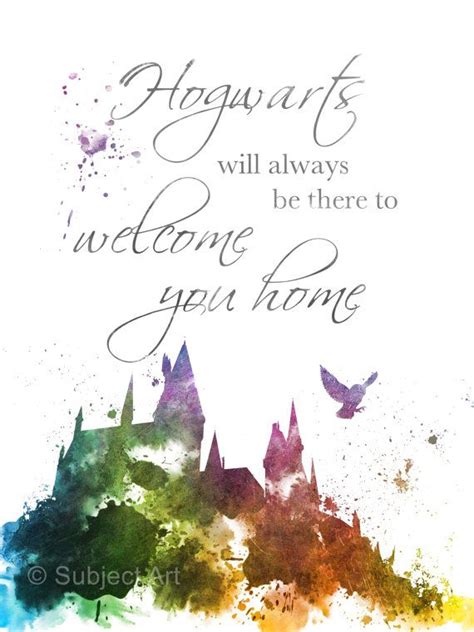 Art Print Hogwarts Quote Harry Potter Illustration Hogwarts Will