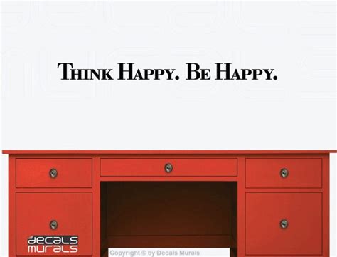 Wall Decals Think Happy Be Happy Vinyl Lettering Etsy