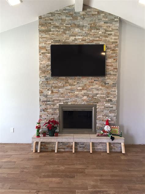 Stacked Stone For Fireplace
