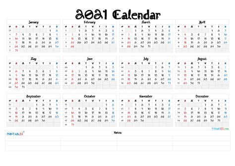 2021 Yearly Calendar Template Word 21ytw59