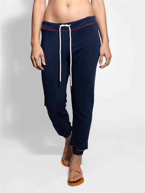 The Great The Cropped Sweatpant With Multi Piping Navy Alhambra
