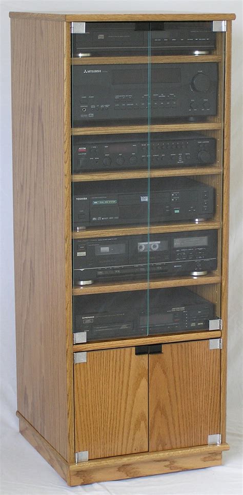 Modern Component Stereo Cabinet 53 High Oak Maple Free Shipp Usa Made