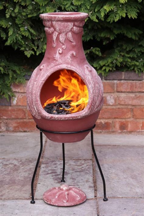 4 Elements Fire Clay Chimenea Patio Heater Uk