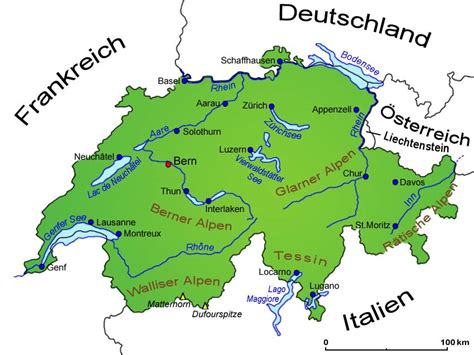 Die staatsgrenze zur republik italien ist mit 782 kilometern die längste staatsgrenze der schweizerischen eidgenossenschaft. Schweiz: Geografie, Landkarte | Länder | Schweiz | Goruma