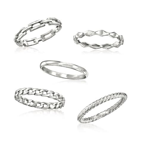 Sterling Silver Jewelry Set Five Stackable Rings Ross Simons