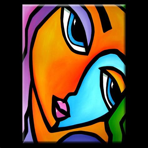 Abstract Painting Modern Pop Art Contemporary Large Colorful Portrait