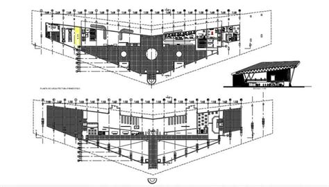 International Airport Floor Plan Distribution And Structure Drawing