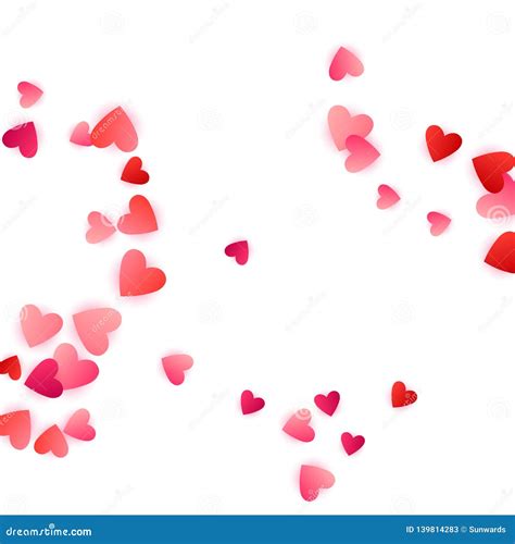 Red Flying Hearts Bright Love Passion Vector Background Stock Vector