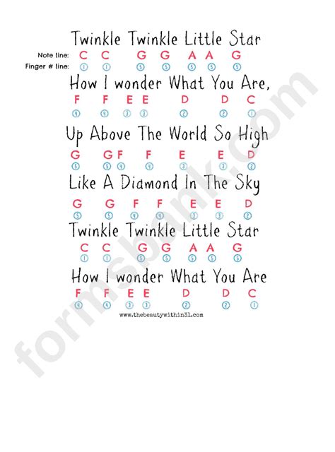 Twinkle Twinkle Little Star Chords Sheet Music And