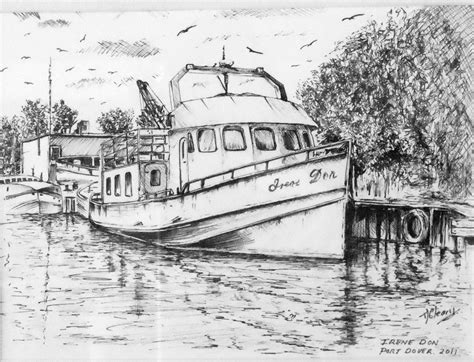 Drawing Artist Original Drawing Ink Drawing Pencil Drawings Boat