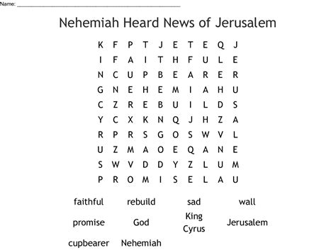 Nehemiah Word Search Wordmint